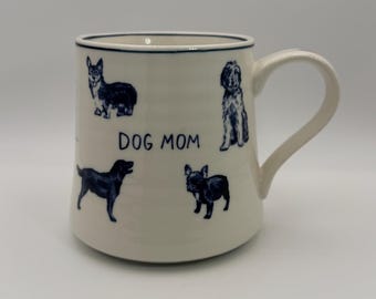 ANTHROPOLOGIE Molly Hatch Stoneware Dog Mom Mug 16 oz. - Preowned
