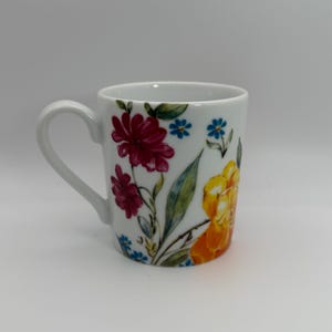 ANTHROPOLOGIE White Floral Mug 8 oz. - Preowned image 3