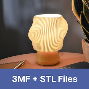 DOLLOP LAMP, 3MF 3D Printing Files, Ambient Lighting Bedside Lamp, Small Modern Desk Lamp, Minimal Funky Table Lamp image 1