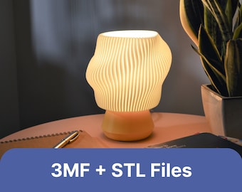 LAMPE A DOLLOP, 3 MF | Fichiers d'impression 3D, lampe de chevet pour éclairage d'ambiance, petite lampe de bureau moderne, lampe de table minimaliste funky