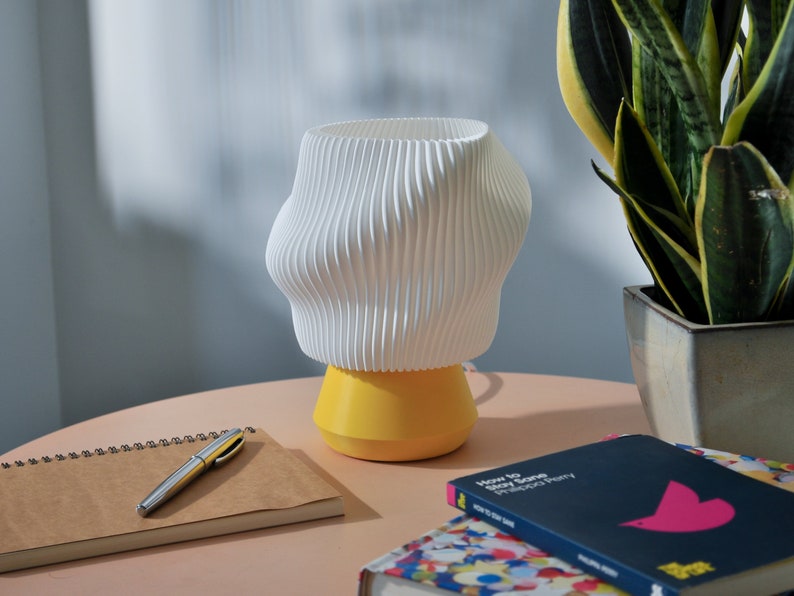 DOLLOP LAMP, 3MF 3D Printing Files, Ambient Lighting Bedside Lamp, Small Modern Desk Lamp, Minimal Funky Table Lamp image 3