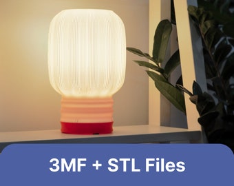 BURST LAMP, 3MF | 3D Printing Files, Ambient Lighting Bedside Lamp, Small Modern Desk Lamp, Minimal Funky Table Lamp