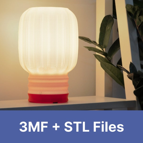 BURST LAMP, 3MF | 3D Printing Files, Ambient Lighting Bedside Lamp, Small Modern Desk Lamp, Minimal Funky Table Lamp