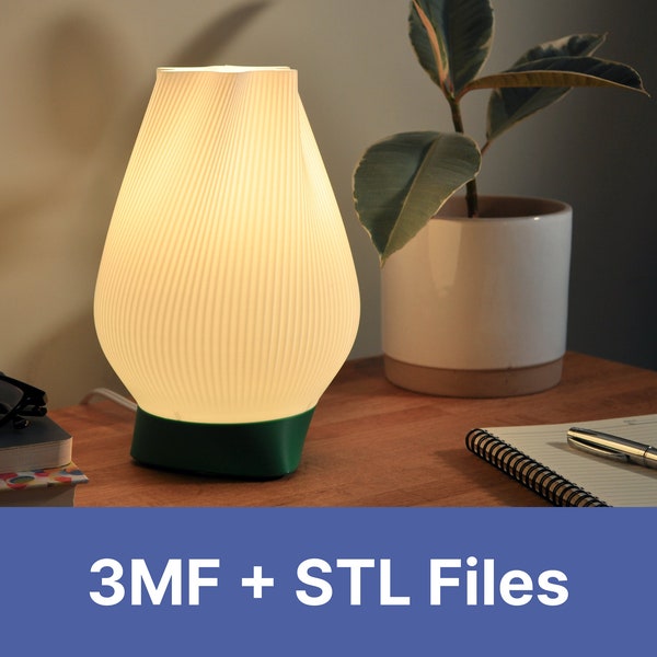 TULIP LAMP, 3MF | 3D Printing Files, Ambient Lighting Bedside Lamp, Small Modern Desk Lamp, Minimal Funky Table Lamp
