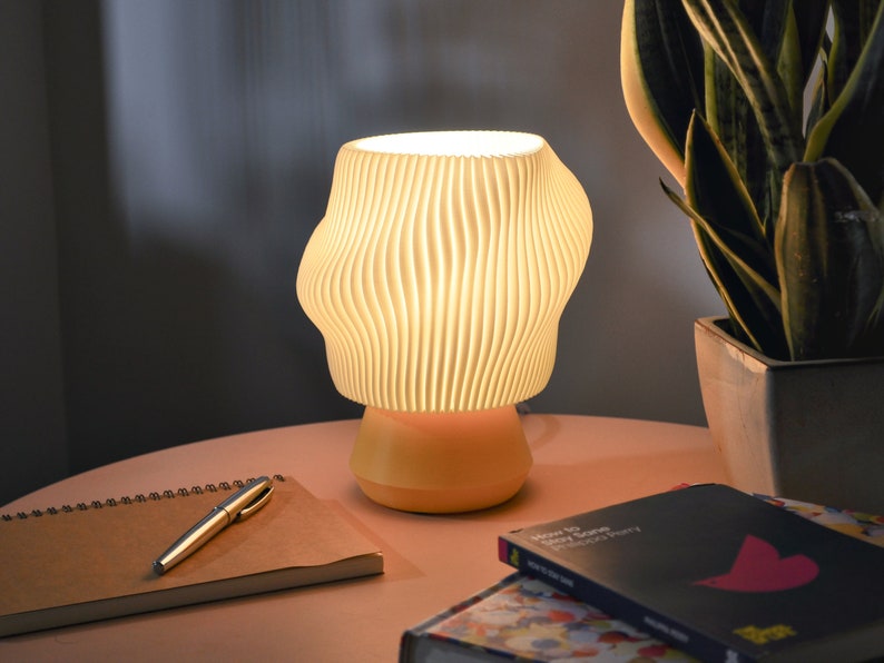 DOLLOP LAMP, 3MF 3D Printing Files, Ambient Lighting Bedside Lamp, Small Modern Desk Lamp, Minimal Funky Table Lamp image 2