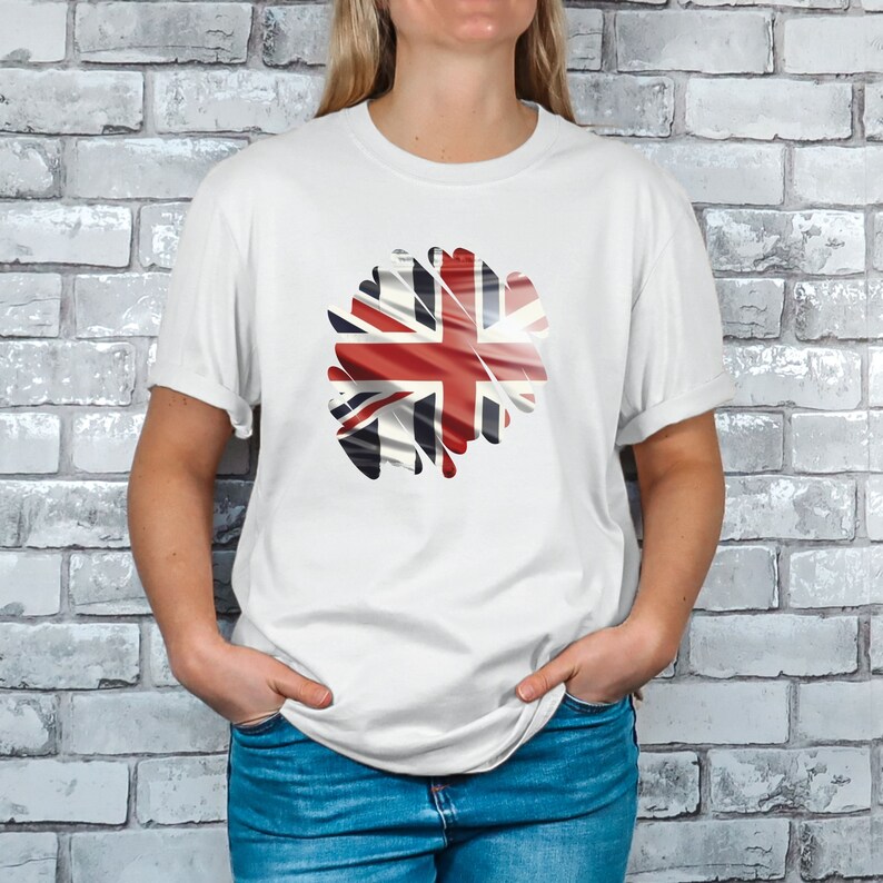 Unisex Tshirt, UK Shape T Shirt, Uk Flag T Shirt, Flag Colours T Shirt