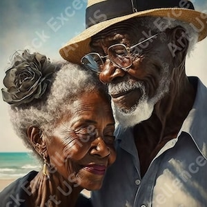 A Lifetime Together - (Ungerahmt) Poster Plakatkunst Poster Druckkunst Afrikanische Kunst Wandkunst Schwarze Liebe Schwarze Paare