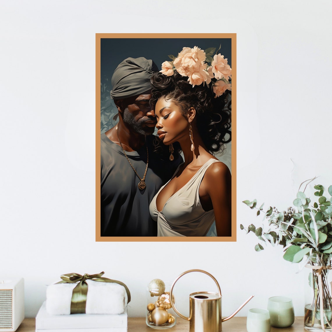 Young Love unframed Black Art Print Black Love Art Black Art Poster