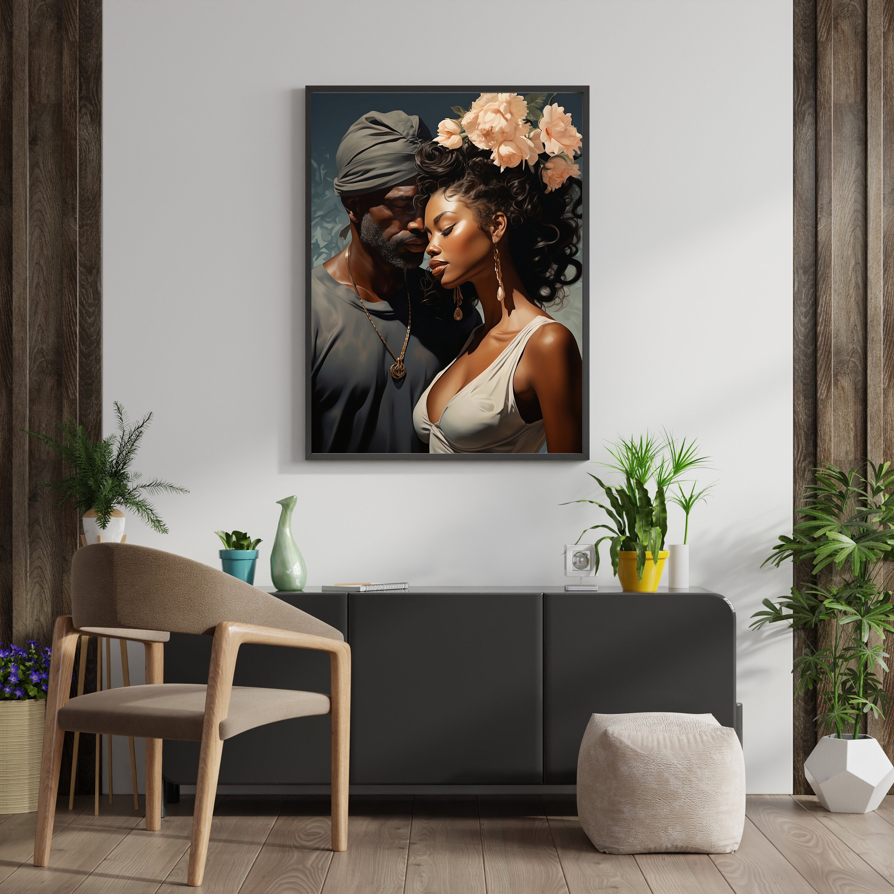 Young Love unframed Black Art Print Black Love Art Black Art Poster