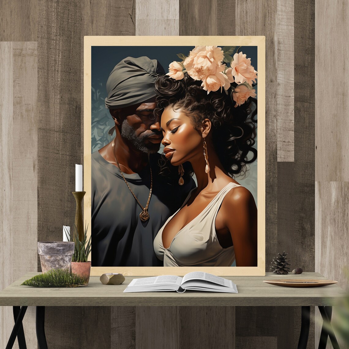 Young Love (unframed) Black Art Print Black Love Art Black Art Poster ...