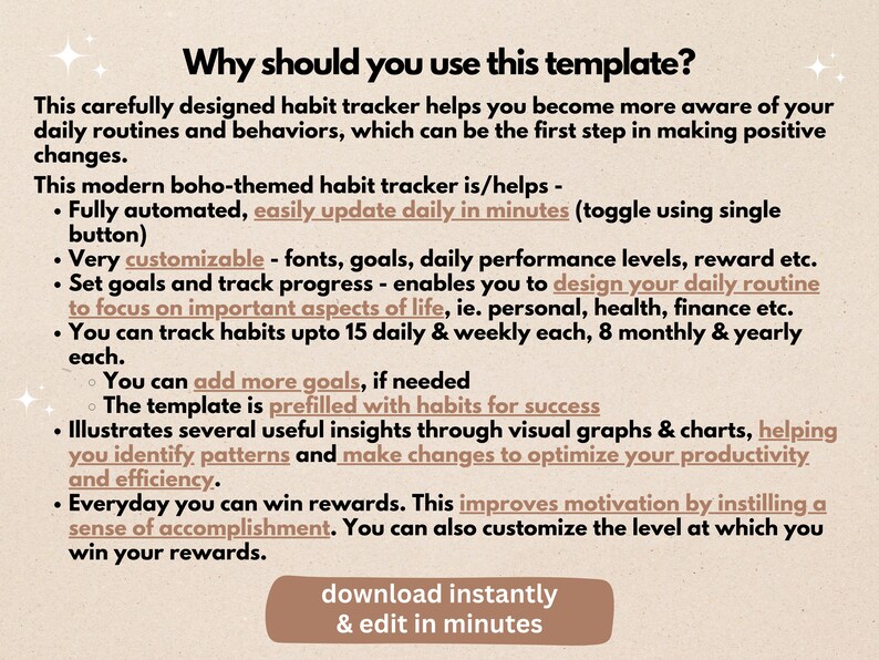 Excel Habit Tracker Spreadsheet Vision Board Kit Smart Goal Daily ...