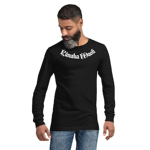 Unisex Langarm T-Shirt schwarz TShirt Hawaiihemd Hawaii T-shirt Kanaka Maoli Shirt
