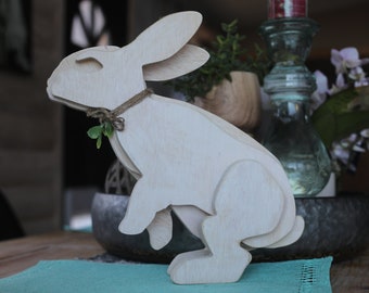Large Easter Bunny Standing, Wood Easter Bunnies, Easter Decor, Wood Bunny XL