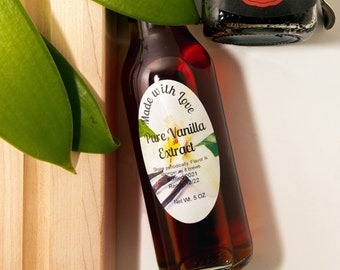 Pure Aged Vanilla Extract Artisan handmade with Madagascar Beans Bakers Ingredients Dessert Flavors