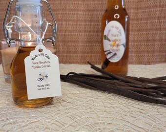 Handmade Bourbon Vanilla Extract: with aged Madagascar Beans
