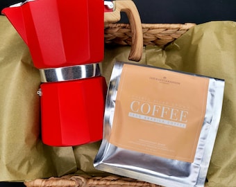 Stovetop Coffee Percolator Gift Box comes with Puerto Rican Arabica Coffee