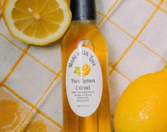 100% Pure Lemon Extract For Recipes Fresh Citrus flavor Gourmet Kitchen essentials Homemade Premium Bakers Ingredients