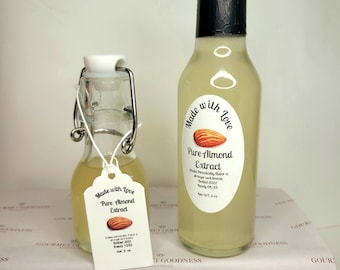 Pure Almond Extract For Recipes Homemade Gourmet flavors Kitchen Essential Gifts Bakers Ingredients