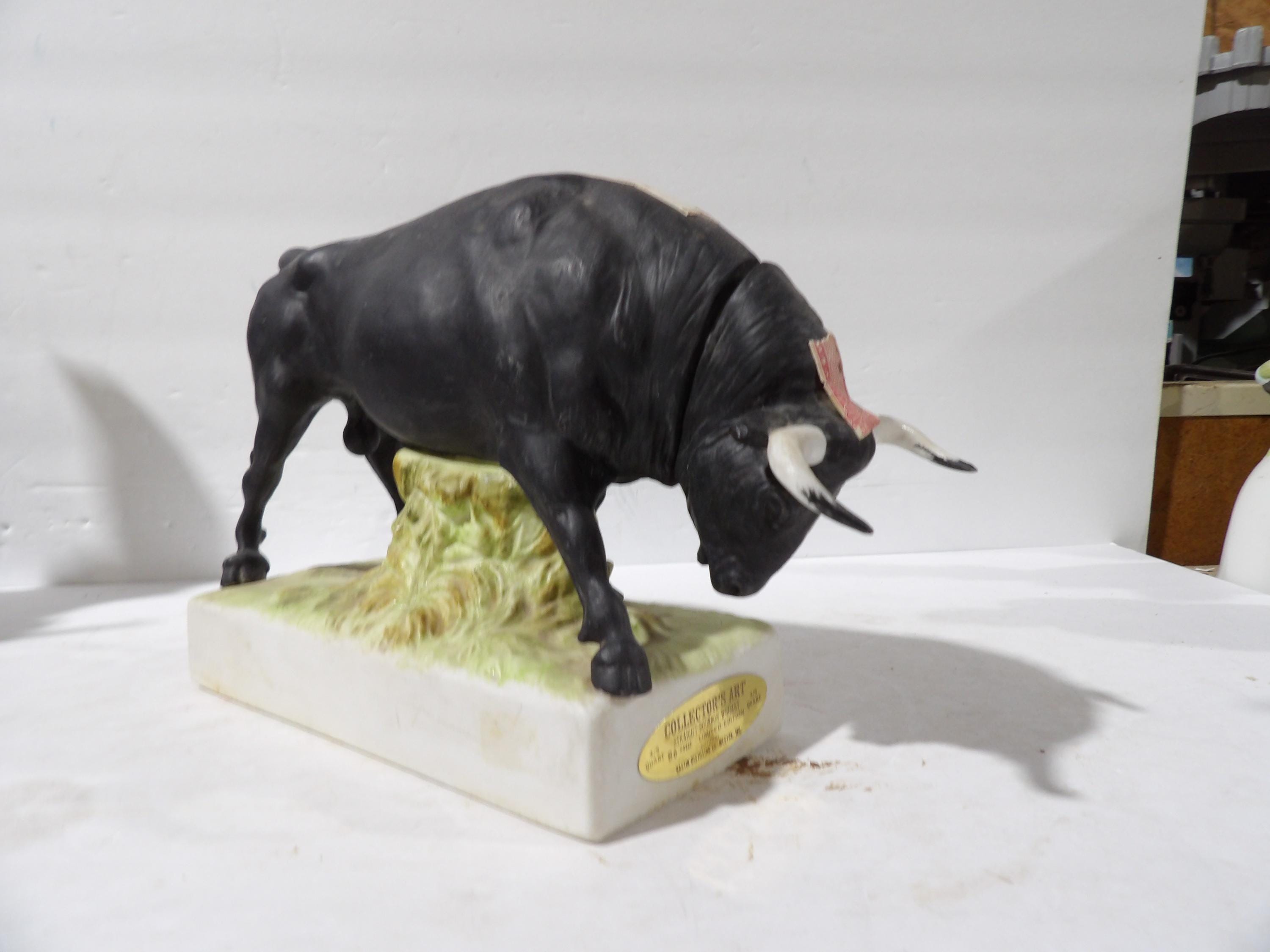 Collectors Art Black Mexican Fighting Bull Decanter - Etsy