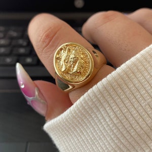 10k guld Wolf Signetring: Handgjord statementring