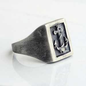 Wikinger Siegelring Seemann, Seemann Ring, Seemann Ring, Wikinger Ring, Seemann Ring, Seemann Ring, Sterling Silber Ring, Geschenk für Mann