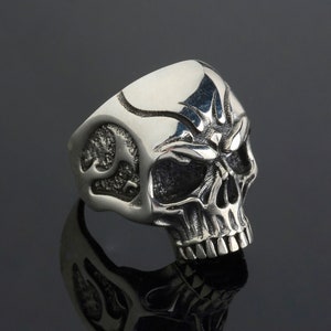 Keith Richards Skull Punk Ring, Silver Skeleton Head Man Ring, Unique Ring For Men, Biker Memento Mori Ring, Gift For Boyfriend, Men Gift