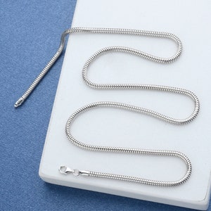 Flexible Snake Chain Necklace,1.40mm-1.60mm-3.00mm Round Snake Chain,Italian Herringbone Chain,Unique Man Jewelry,Special Day Gift For Lover