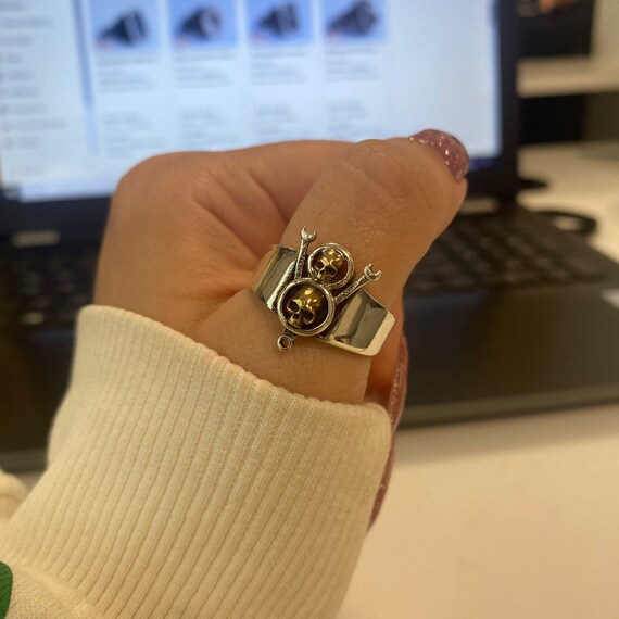 Anello Regolabile In Argento 925, Anello A Fascia Aperta Unisex, Anello - Foto 7