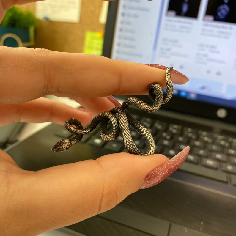 Gothic Snake Necklaces, Sterling Silver Serpent Pendants, Oxidized ...