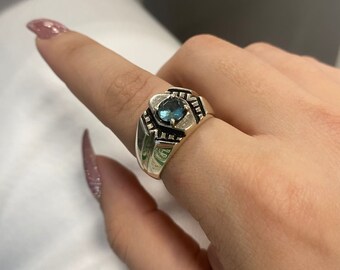 Aquamarine Stone Ring, Womens & Mens Rings