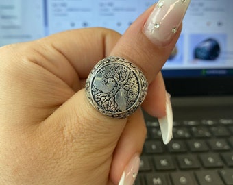 Sterling Silver Tree of Life Ring: Yggdrasil Family Signet