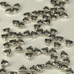 Triangle silver Spacer Beads,Spacer Beads For Jewelry Making, 10pc