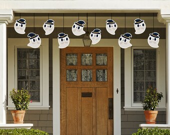 Hanging Manor Ghosts | Hanging Decorations | Halloween | Double-Sided Cutouts With Rope