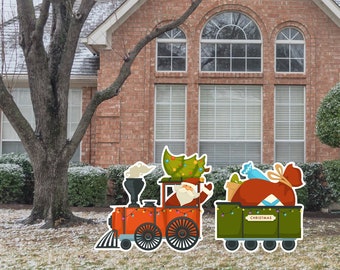 Santa Train Yard Decorations | Including Stakes