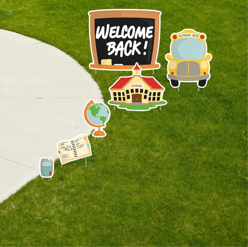 Back to School Yard Sign Cutouts for Back to School Etsy