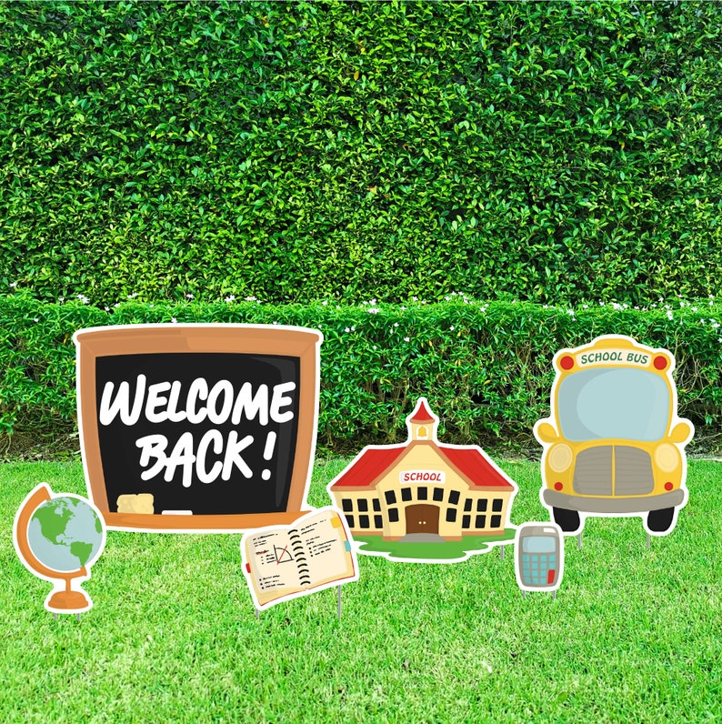Back to School Yard Sign Cutouts for Back to School Etsy