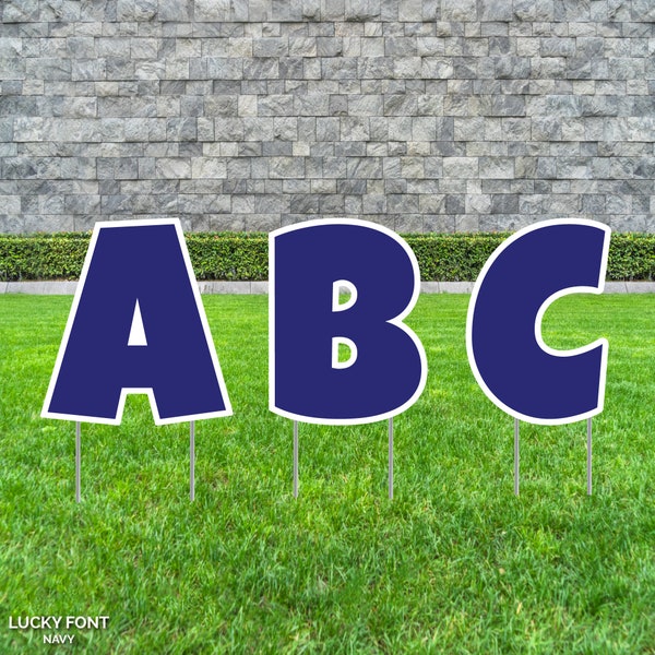 23.5" Tall Customizable Lawn Letters with Stakes | Lucky Font