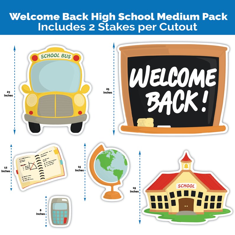 Back to School Yard Sign Cutouts for Back to School Etsy
