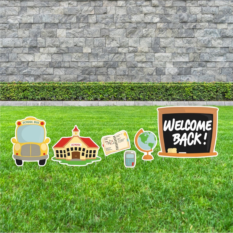 Back to School Yard Sign Cutouts for Back to School Etsy