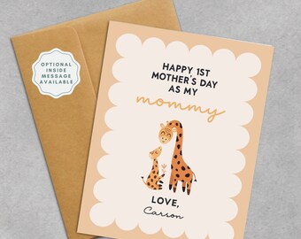 Personalized 1st Mothers Day Card | First Mothers Day As My Mommy | Mother and Child Card for Mom, Wife, Grandma