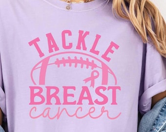 Tackle Breast Cancer Shirt, Football Cancer Tee, Fight Cancer Tee, Breast Cancer Tshirt, Comfort Colors Tee, Cancer Awareness Tee, Support