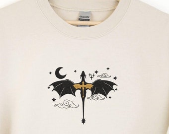 Embroidery Basgiath Hoodie, Embroidered Fourth Wing, Embroidery Fantasy Reader, Dragon Riders Kids Sweatshirt, Embroidered Die Or Fly
