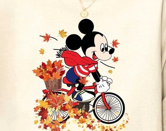 Mickey Bike Ride Hoodie, Fall Leaf Sweatshirt, Disney Thanksgiving, Autumn Youth Sweatshirt, Thankful Hoodie, Blessed Sweatshirt, Fall