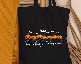 Halloween Pumpkin Tote Bag, Bat Tote Bag, Fall Tote Bag, Autumn Tote Bag, Pumpkin Season Tote Bag, Halloween Tote Bag, Autumn Tote Bag