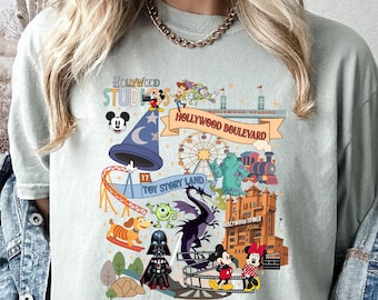 Retro Disney Hollywood Studios Shirt, Toy Story Land Shirt, Comfort Colors, Mickey and Friends Hollywood Tower, Star Wars Tee, Gift for Her