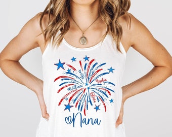 Custom 4th Of July Shirt, Firework Shirt, Personalized USA T-shirt, Independence Day Gift, Fourth Of July Gift, USA Shirt, Custom Name Shirt