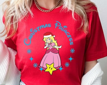 Christmas Peach Shirt, Christmas Tee, Super Mario Friends, Feeling Peachy Shirt, Cute Birthday, Mario Friend Party, Princess Tee, Mario Fan