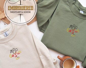 Embroidery Disney Hoodie, Embroidered Mickey Sweatshirt, Disneyland Youth Sweatshirt, Mouse Hoodie, Cute Disney Hoodie, Cute Disneyworld