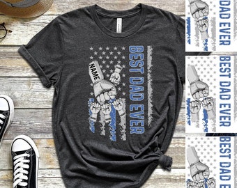 Personalized Best Dad Ever T-shirt, Fist Bump Shirt, Gift For Father's Day, Custom Dad T-shirt, Father's Day Shirt, Custom Gift For Dad