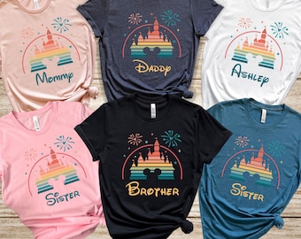 Custom Disney Colorful Castle Shirt, Disney Mickey Shirt, Disney Trip Shirt, Disneyworld Tee, Disney Gift, Family Shirt, Mickey Mouse Gift